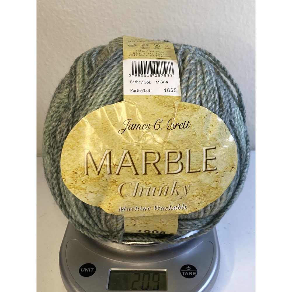 NEW James C Brett Marble Chunky Knitting Wool / Yarn 200g - MC24 Greenish